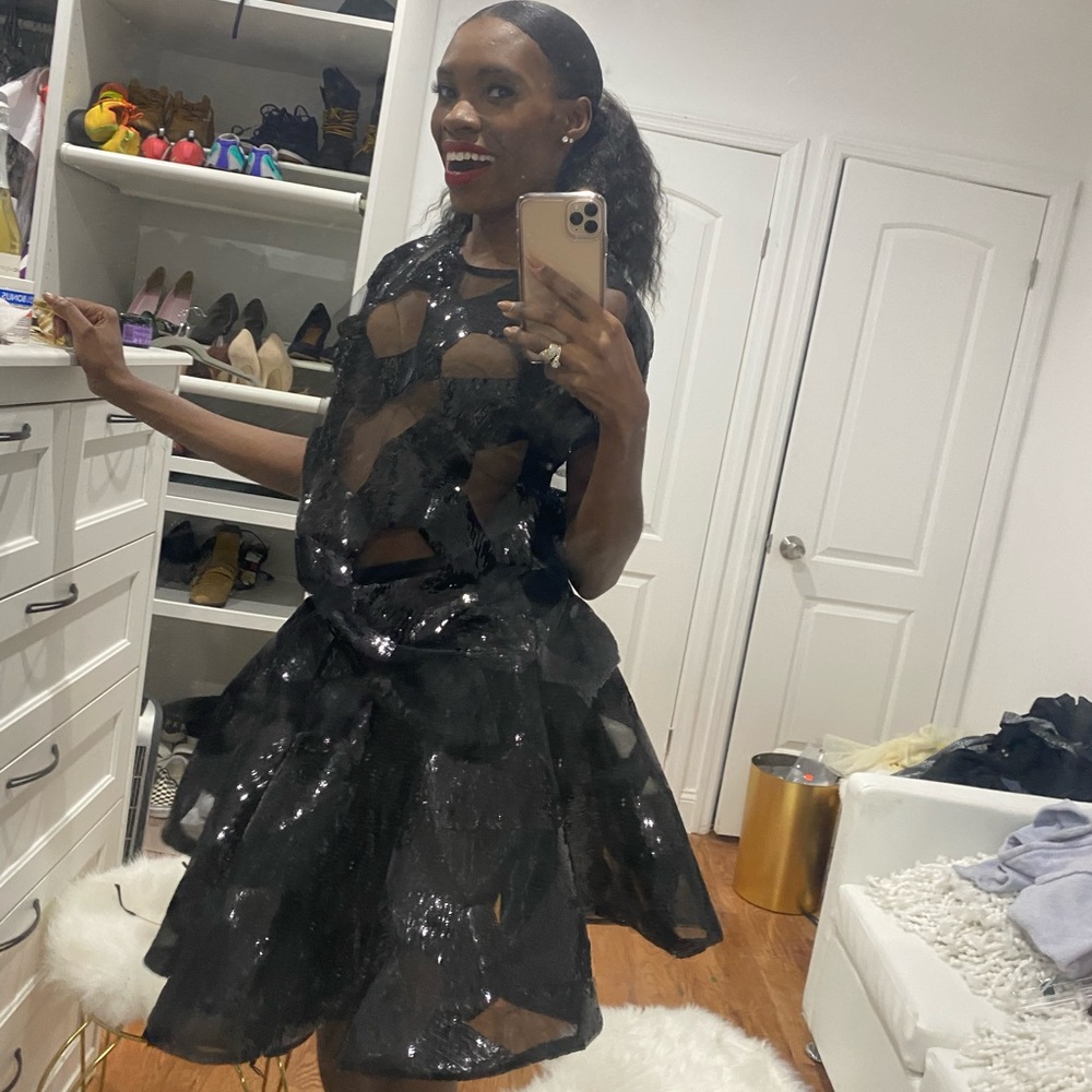 Black sequin 2 pc